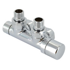 Zehnder Anschluss-Armatur Set P Eckform edelstahl Eckform Thermostatkopf rechts, edelstahl 839090