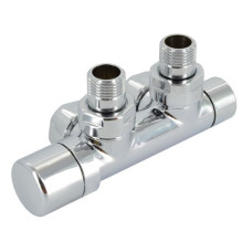 Zehnder Anschluss-Armatur Set Q Eckform chrom Eckform Thermostatkopf links, chrom 839108