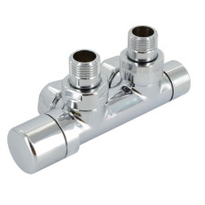 Zehnder Anschluss-Armatur Set Q Eckform edelstahl Eckform Thermostatkopf links, edelstahl 839140