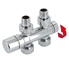 Zehnder Anschluss-Armatur Set U chrom M30x1,5, Eck- oder Durchgangsform, chrom 839178