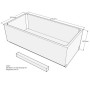 Belli Badewannenträger für Miranda SW84021 für Rechteckwanne, 180x90x47cm, 60cm hoch