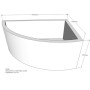 Belli Badewannenträger für Milano rechts SW84134 für Raumsparwanne, 150x104x40cm, 57,5cm hoch