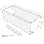 Belli Badewannenträger für Dora 170 SW 84200 für Rechteckwanne, 170x75x50cm, 62cm hoch