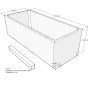 Belli Badewannenträger für Dora 180 SW 84201 für Rechteckwanne, 180x80x49cm, 62cm hoch