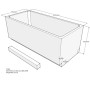 Belli Badewannenträger für Dora 160 SW 84219 für Rechteckwanne, 160x75x50cm, 62cm hoch