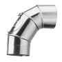 Buderus Abgasrohrbogen V4A Edelstahl D130 x 0,6mm mit Türe Werkstoff 1.4404, 0-90° drehbar 7738332441