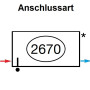 Zehnder Anschlussart 2670, seitlich unten links für Charleston, Anschluss 2-Rohr mit externem Ventil 2670