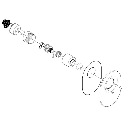 Hansgrohe Umrüstset Kugel auf M3 Brausenmischer Unterputz chrom 96384000
