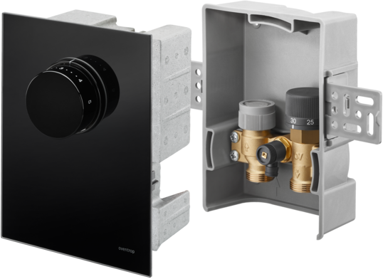 Oventrop Unibox TQ-RTL Thermostat, Q-Tech, Echtglas schwarz 1022781