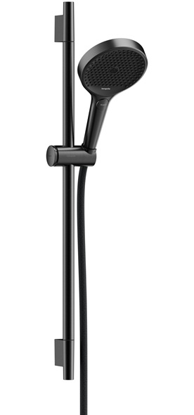 Hansgrohe Brauseset Rainfinity 130 3jet EcoSmart Unica S Puro 650mm Push Schieber brushed black chrom 28746340