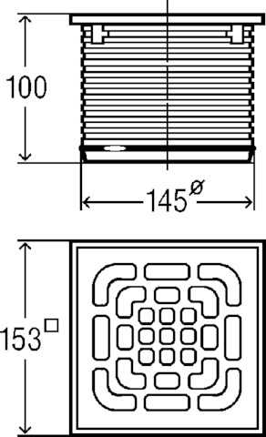 Viega Aufsatz 4922.6 Rost verschraubt in 150x150mm Kunststoff grau 555528