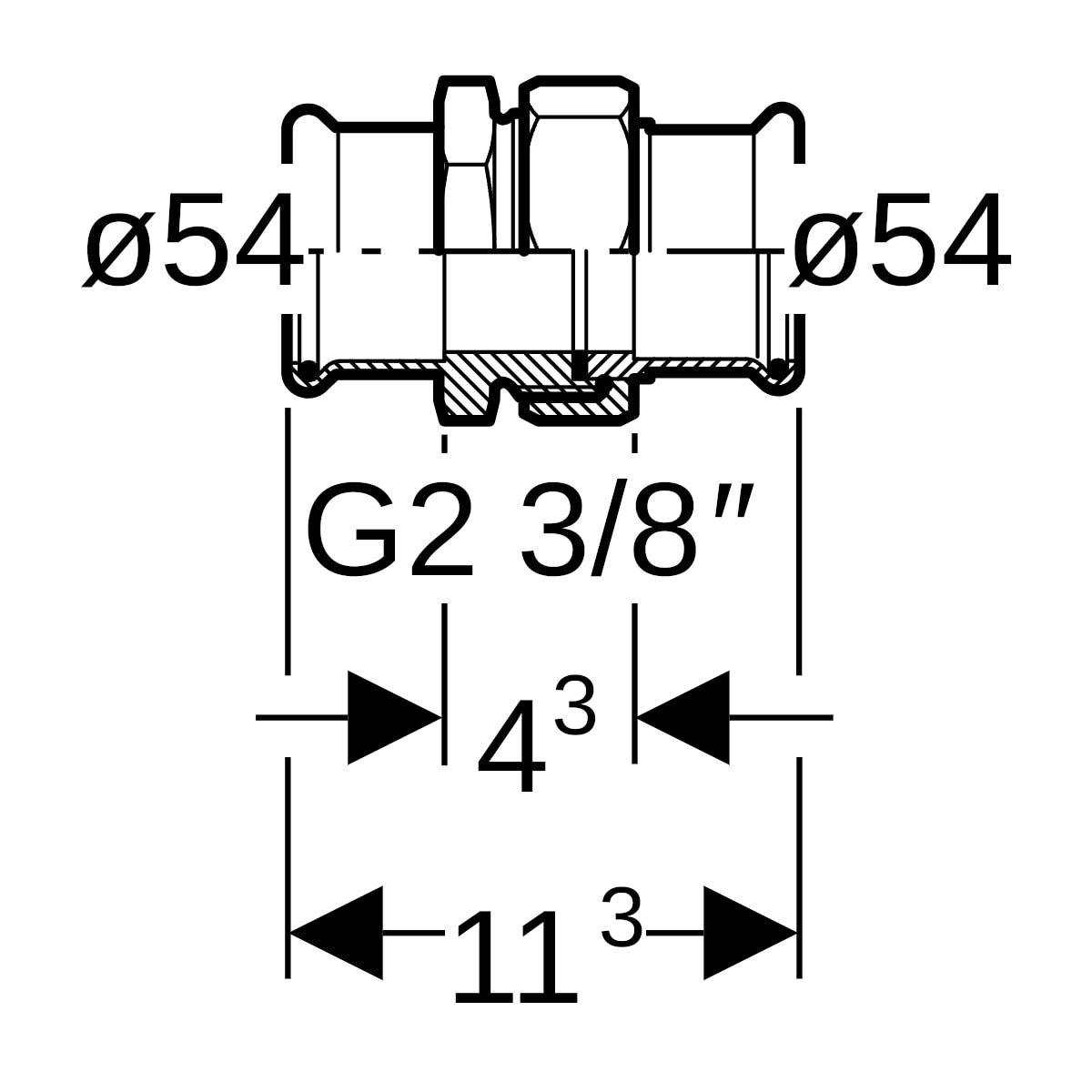 Geberit Mapress Edelstahl Verschraubung (LABS-frei) d54 85326