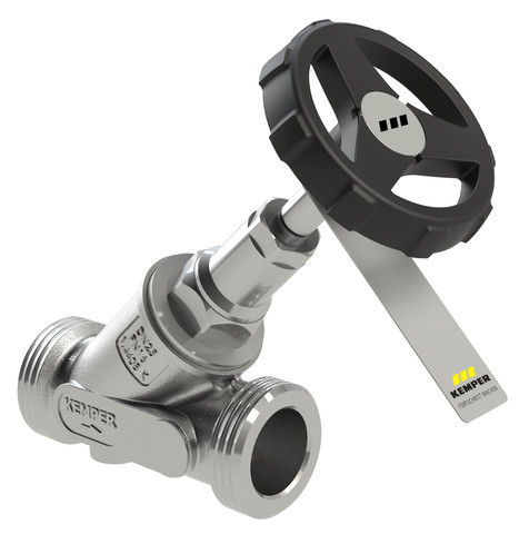 Kemper NIRO Freistrom-Absperrventil Edelstahl, ohne Entleerstopfen, AG DN50 0730G05000