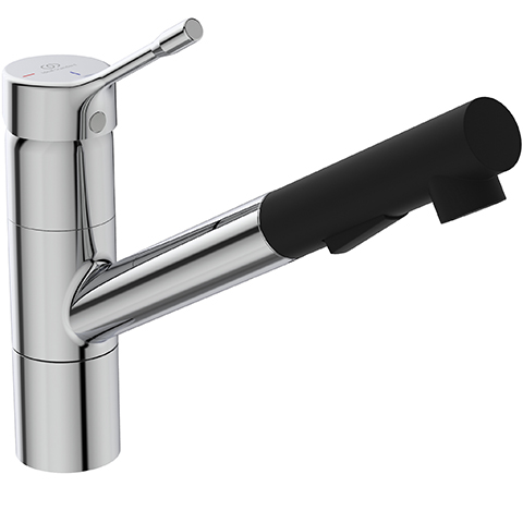 Ideal Standard Küchenarmatur Ceralook mit herausziehbarer Handbrause, Ausladung 233mm, chrom BC297AA