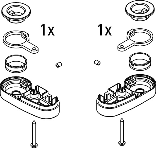 Kermi Set Lager unten für Fünfeck (Pendelfüren mit Festfeld) (DI ..R/L) 2535013