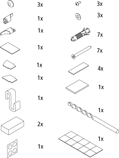 Kermi Set Montagekleinteile für Pendel-Falttür und Festfeld links (DI 2OL) 2534968