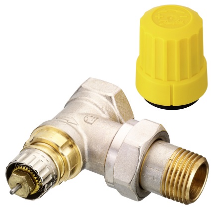 Danfoss Ventilgehäuse RA-UN 15 R 1/2, Eck, matt vernickelt 013G3003
