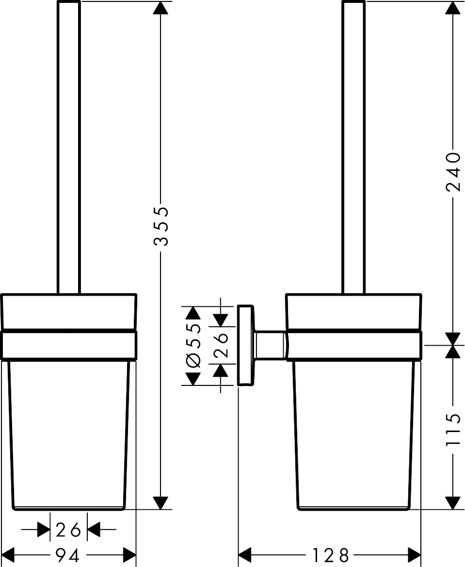 Hansgrohe WC Bürstenhalter Logis Universal Wandversion chrom 41722000