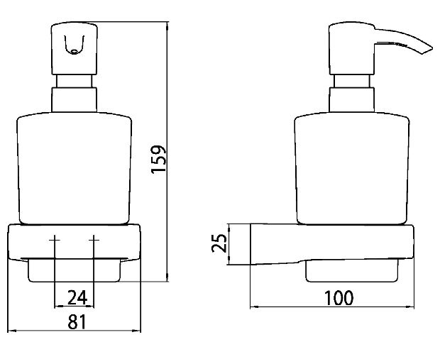 Emco Seifenspender Trend Glasteil satiniert, Kunststoffpumpe, chrom 022100100