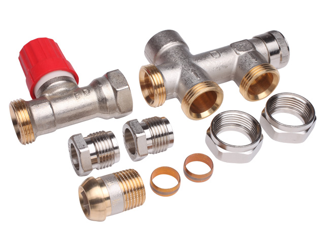 Danfoss Steigrohrventil für 2-Rohranlagen Set RA-K Heizkörper R 1/2, Rohrleitung G 3/4 AG 013G3342