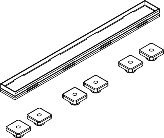 Kermi BC Abdeckung Rinne Befliessbar für LINE Boards, grau Länge 300mm (mit 2 Schrauben) 6033540