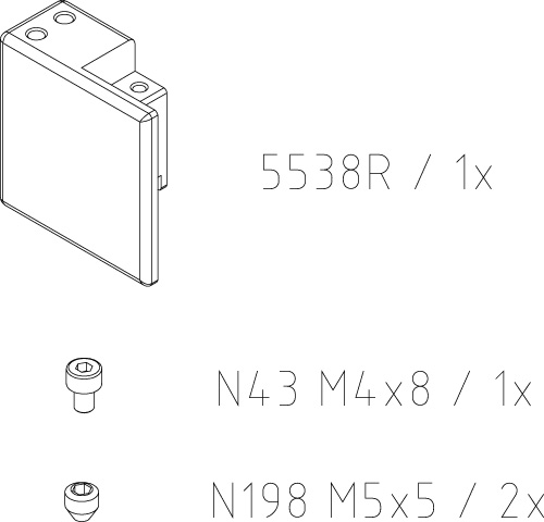 Kermi Set Verbind rechts Wandstütze für Wandstütze Gleittür 2-teilig mit Festfeld (NI H2R)Wall Gleit (NI J2R) 2535888
