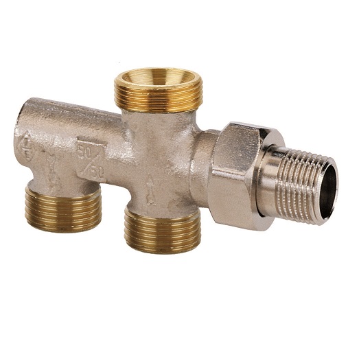 Heimeier Einrohrverteiler Duolux Einrohr ohne Absperrung für Einrohr-Heizungen, DN15 (1/2") 3802-02.000