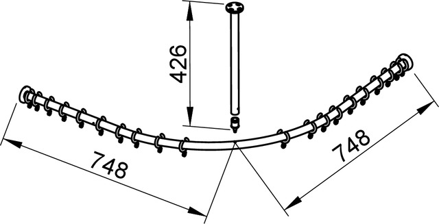Keuco Brausevorhangstangen Set Plan für Dusche 90x90, silber-eloxiert 14938170900