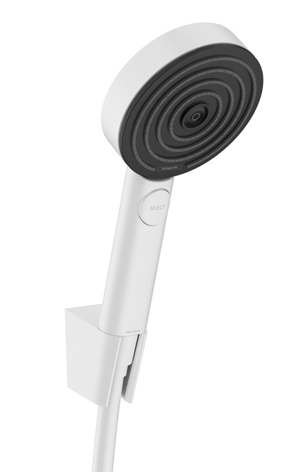 Hansgrohe Porterset Pulsify Select S 105 3 jet EcoSmart mit Brauseschlauch 1250mm weiß matt 24306700