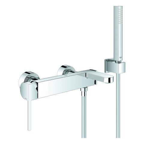 Grohe Plus Einhand-Wannenbatterie chrom Wandmontage mit Brausegarnitur 33547003