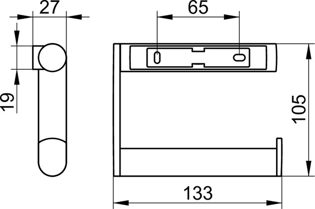 Keuco Toilettenpapierhalter Plan offene Form, links, verchromt 14962010001
