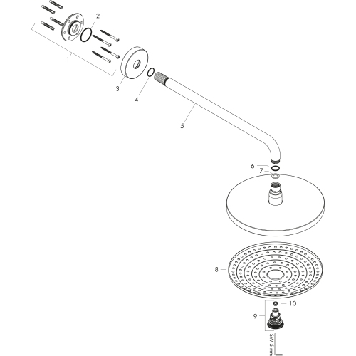 Hansgrohe Kopfbrause Raindance Select S 240 2jet 240mm Brausearm 390mm weiss/chrom 26466400