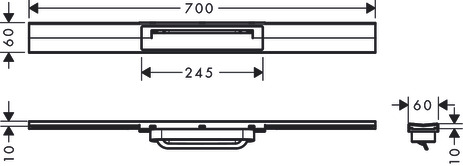 Hansgrohe RainDrain Flex Duschrinne 700mm kürzbar, Fertigset zur freien Montage gebürstet edelstahl 56043800