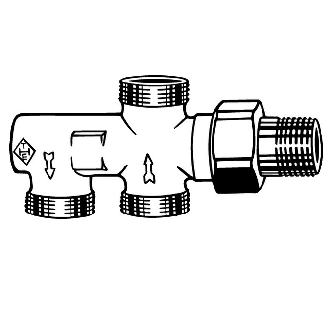 Heimeier Zweirohrverteiler Duolux mit Absperrung mit Voreinstellung, DN15 (1/2") 3801-02.000