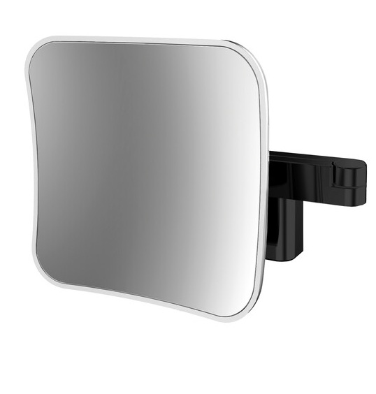 Emco LED-Kosmetikspiegel Evo 5-fach, 2-armig 209x209mm schwarz, Direktanschluss, 2 Schalter, Farbwechsel, dimmbar 109513350