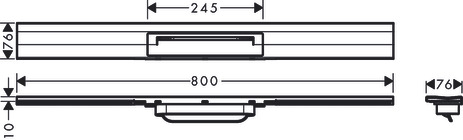 Hansgrohe RainDrain Flex Duschrinne 800mm kürzbar, Fertigset für Wandmontage gebürstet edelstahl 56051800