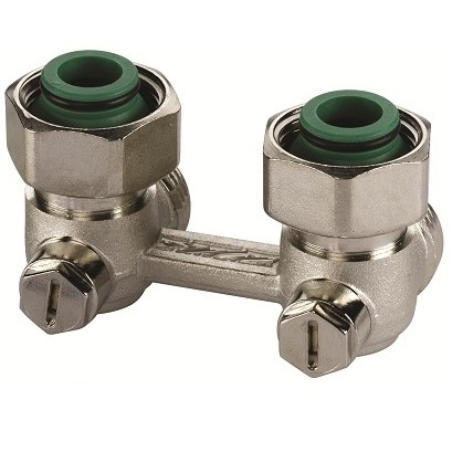 Buderus Hahnblock HBE 3/4" Eck für Zweirohrbetrieb 7738317847