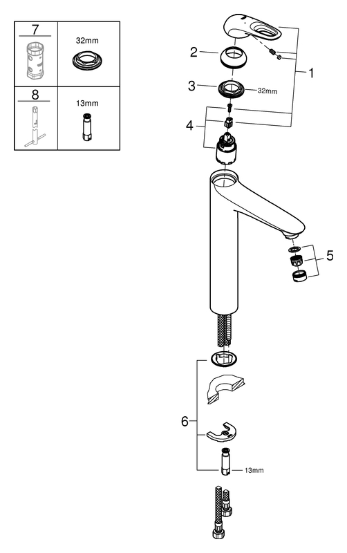 Grohe Eurostyle Einhand-Waschtischbatterie chrom XL-Size glatter Körper 23570003