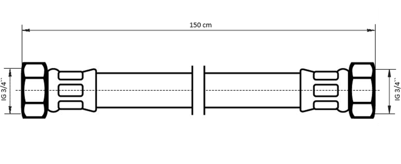 Neoperl NEOFLEX Panzerschlauch DN13 IG x IG, 3/4" x 3/4" 150cm 66884150