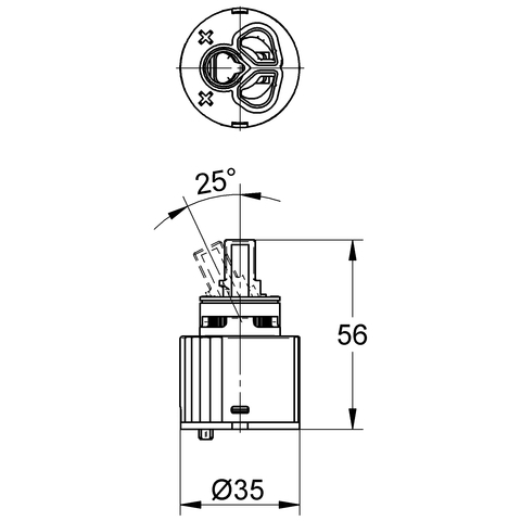 Eichelberg Keramik-Kartusche 35mm mit integrierter Temperatur- und Mengenbegrenzung 44043000