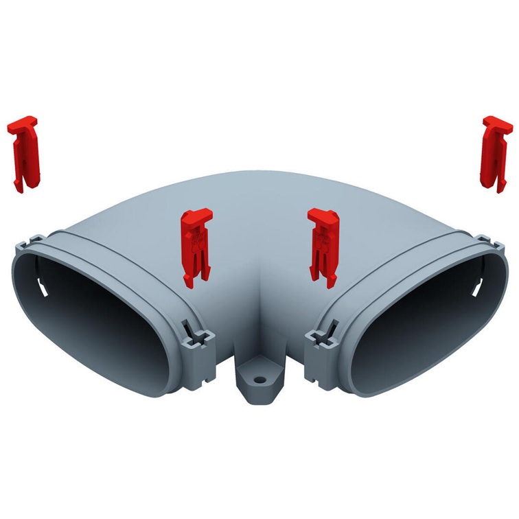 Helios FRS-BH 51 Bogen Horizontal 90 Grad, Rohr Oval 51 03863