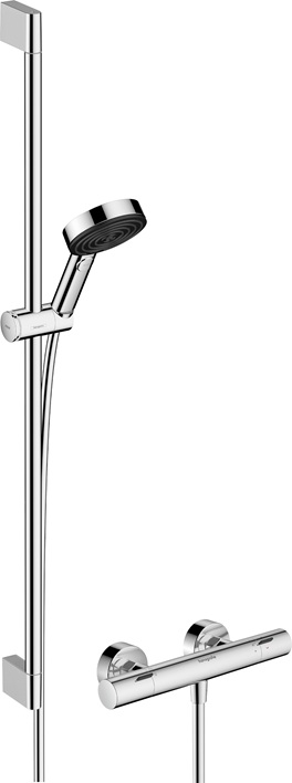 Hansgrohe Brausesystem Pulsify Select S 105 3 jet Eco Relaxation Ecostat Fine Brausestange 900mm chrom 24261000
