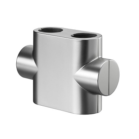 Oventrop Design Abdeckung für "Multiblock T", Durchgangsform, Edelstahl-Design 1184090