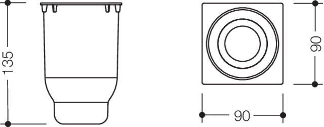 HEWI Innenbehälter System 900 Q, Kunststoff; für WC-Bürstengarnitur 900Q20.001XA und 900Q20.00160 900Q20.E001