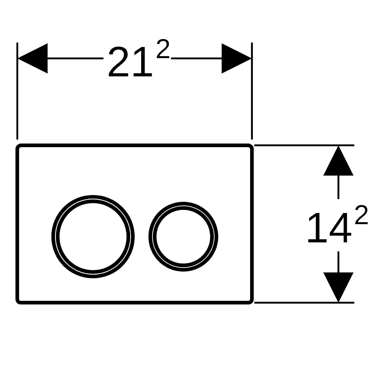 Geberit Omega20 Betätigungsplatte, für 2-Mengen-Spülauslösung weiß / hochglanz verchromt 115.085.KJ.1