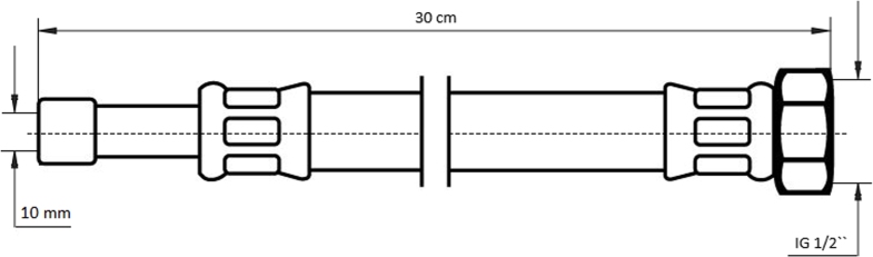 Neoperl NEOFLEX Panzerschlauch DN8 IG x Rohrstutzen, 1/2" x 10mm 30cm 66860830