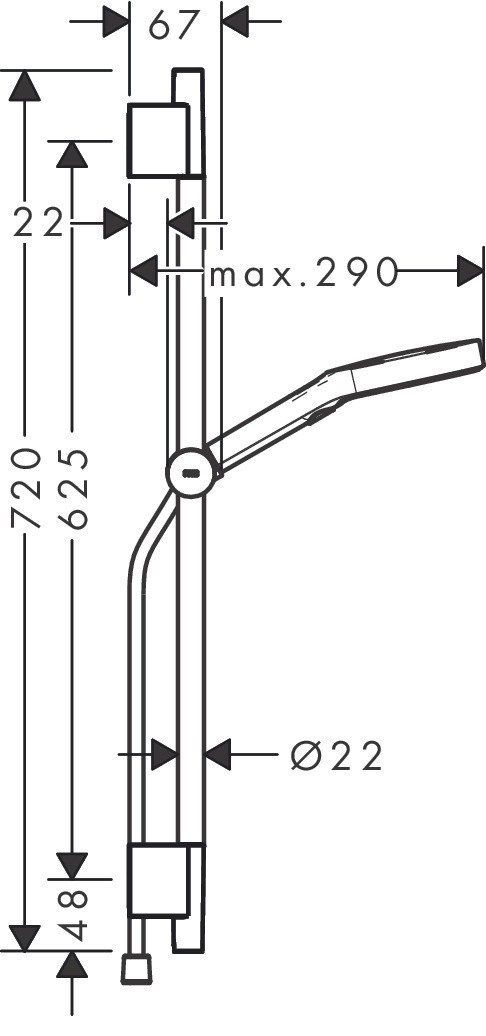 Hansgrohe Brauseset Rainfinity 130 3jet EcoSmart Unica S Puro 650mm Push Schieber weiß matt 28746700