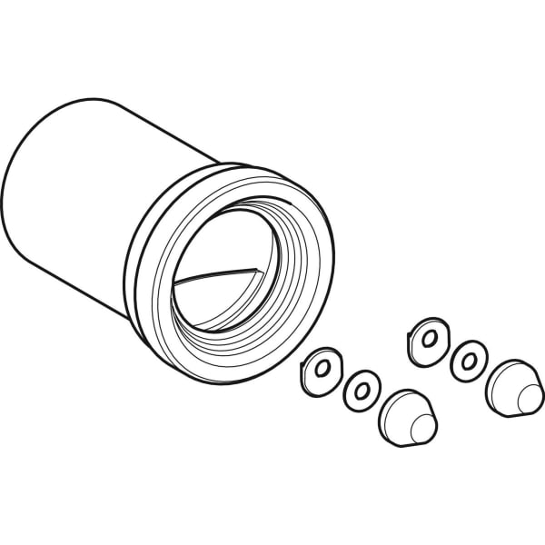 Geberit Anschlussstutzen mit Manschette d90 mit Rückflussverhinderer 30mm 855.846.46.1