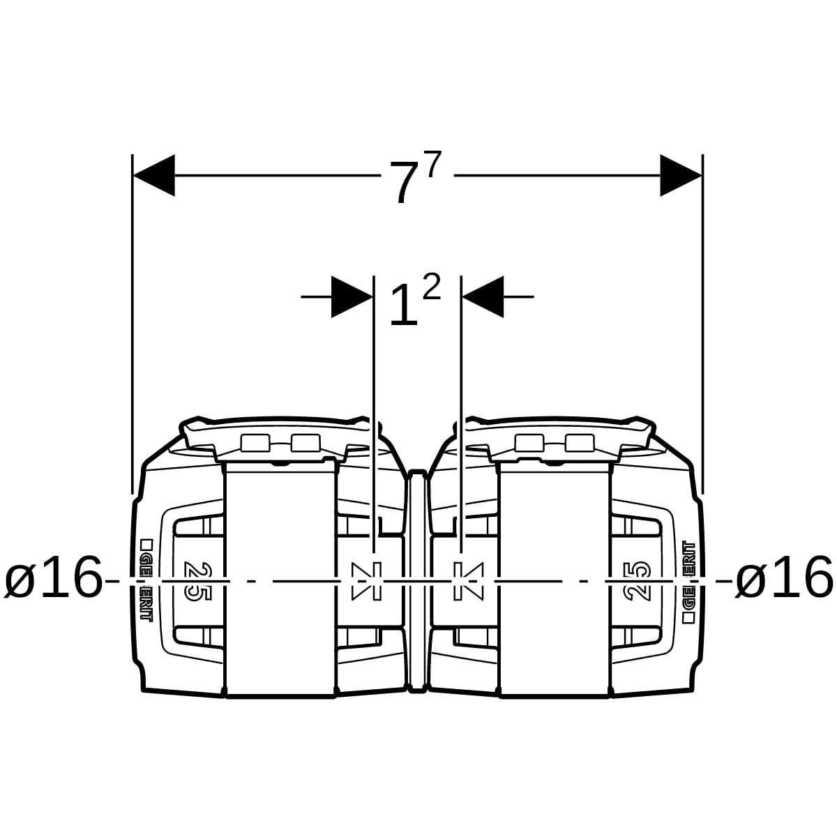 Geberit FlowFit Kupplung PPSU, d16 620.010.00.1