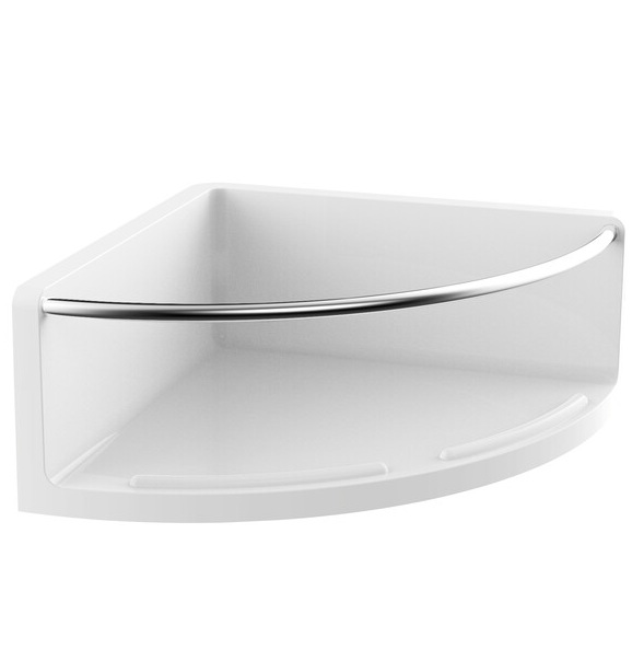 Emco Eckwandkorb Round, mit Bügel, Eckmaß 175mm chrom/weiss 434500101